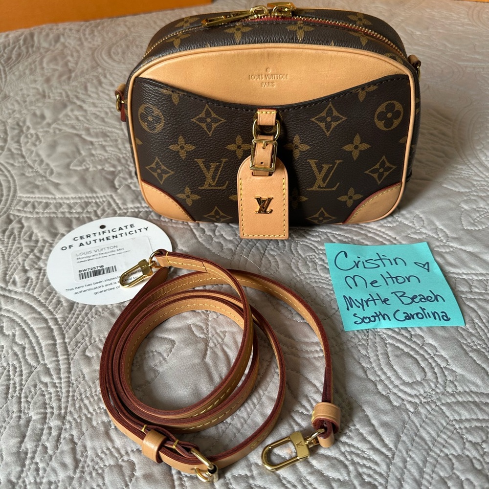 Louis Vuitton Deauville Mini Monogram Canvas Crossbody with Natural Vachetta